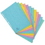 Intercalaires Carte Lustrée 400g/m2 Aquarel 12 Positions - A4 - Couleurs Assorties - Exacompta