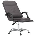 vidaXL Fauteuil de massage inclinable de bureau Gris Similicuir