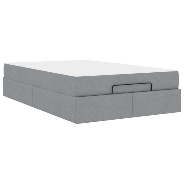 vidaXL Cadre de lit avec matelas avec matelas 2 Pièces Gris clair tissu