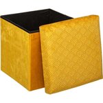 Pouf pliant velours Liam - Ocre