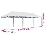 vidaXL Tente de réception pliable 3x9 m Blanc