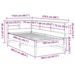 vidaXL Lit bibliothèque sans matelas 100x200 cm bois massif de pin