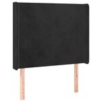 vidaXL Sommier à lattes de lit matelas et LED Noir 100x200 cm Velours