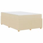 vidaXL Cadre de lit Autre Crème 120 x 190 cm tissu