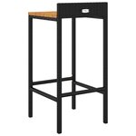 vidaXL Tabourets de bar lot de 4 noir résine tressée et bois d'acacia