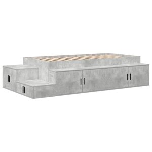 vidaXL Cadre de lit avec rangement Gris béton 80 cm Bois d'ingénierie