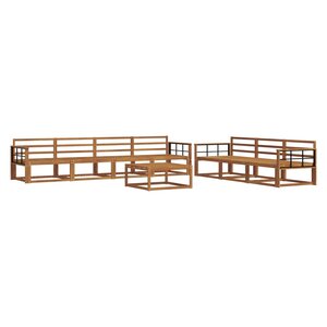 vidaXL Ensemble de canapés d'extérieur 8 Pièces Naturel