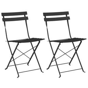 vidaXL Chaise de jardin pliante 2 pc Anthracite Métal