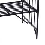 Arche à rosiers banc de jardin 2 places 2 en 1 dim. 115L x 59l x 203H cm métal époxy noir