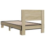 vidaXL Cadre de lit chêne sonoma 90x190 cm bois d'ingénierie et métal