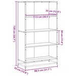 vidaXL Bibliothèque chêne fumé 80 5x35x139 cm bois d'ingénierie