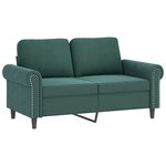 vidaXL Ensemble de canapés 3 Pièces avec coussins vert foncé velours