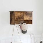 vidaXL Porte-manteau mural avec étagère Chêne fumé 50 x 20 x 30 cm
