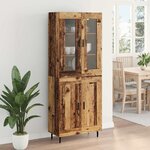 vidaXL Haut Armoire 2 Pièces Bois Ancien Bois Aggloméré et Verre
