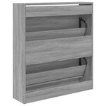 vidaXL Armoire à chaussures sonoma gris 80x21x87 5cm bois d'ingénierie