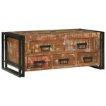 vidaXL Table basse Multicolore 90 x 50 x 38 cm Bois Recyclé Solide