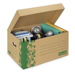 Caisse multi-usage recyclée avec couvercle RAJA 52x35x25 cm (colis de 10)