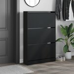 vidaXL Armoire à chaussures noir 80x21x125 5 cm bois d'ingénierie