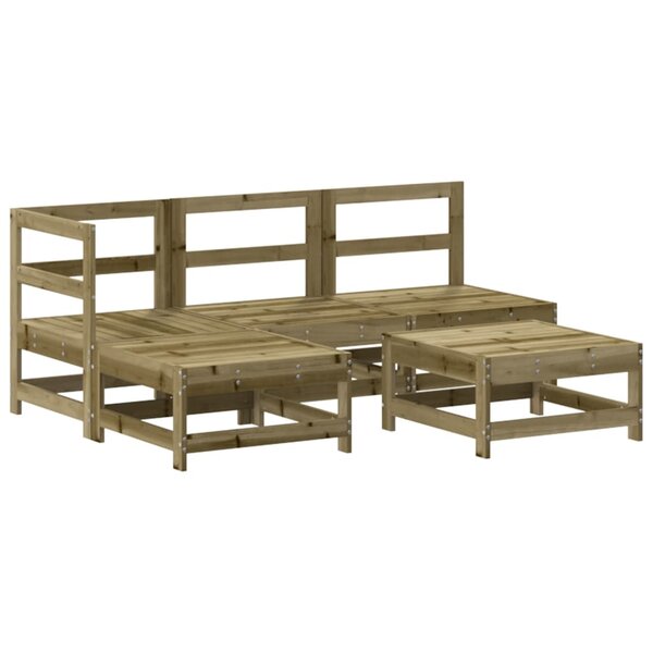 vidaXL Salon de jardin 5 Pièces bois de pin imprégné