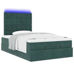 vidaXL Cadre de lit ottoman avec matelas vert foncé 120x190 cm velours