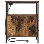 vidaXL Cabinet de chevet Chêne fumé 30 x 48 x 61 cm Bois d'ingénierie