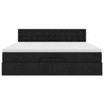 VidaXL Cadre de lit ottoman avec matelas noir 160x200 cm tissu