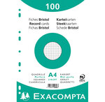 Paquet de 100 Fiches BRIST.BLC 210/297 5X5 PERF S/FILM EXACOMPTA