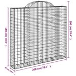 vidaXL Paniers à gabions arqués 7 Pièces 200x50x180/200 cm Fer galvanisé
