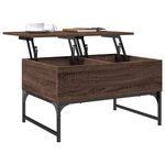vidaXL Table basse chêne marron 70x50x40 cm bois d'ingénierie et métal