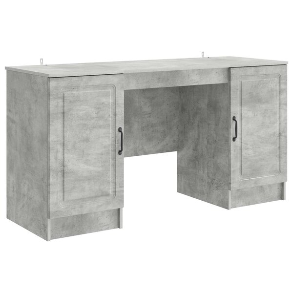 vidaXL Bureau Gris béton 142 5 x 50 x 75 cm Bois d'ingénierie