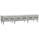 vidaXL Meuble TV Gris béton 147 x 34 5 x 30 cm Bois d'ingénierie