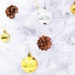 vidaXL Arbre de Noël artificiel pré-éclairé avec boules blanc 180 cm