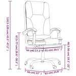 vidaXL Fauteuil de massage inclinable de bureau Gris foncé Tissu