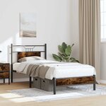 vidaXL Cadre de lit sans matelas chêne fumé 90x200cm bois d'ingénierie