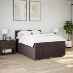 vidaXL Sommier à lattes de lit avec matelas Marron foncé 140x190 cm