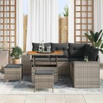 vidaXL Ensemble de canapé de jardin avec coussin 8 Pièces Gris