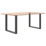 vidaXL Pieds de table à manger en U 2 pièces Anthracite 80 x (72-73) cm Acier