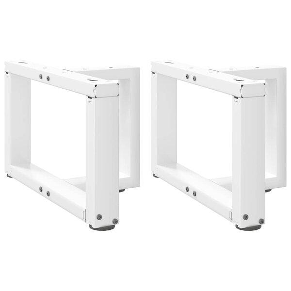 vidaXL Pieds de table basse en T  2 pièces  blanc  40 x 25 x (30-31) cm  acier