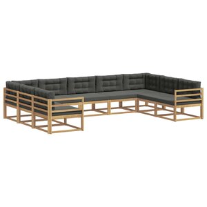 vidaXL Ensemble de canapés d'extérieur 9 Pièces Blanc et anthracite