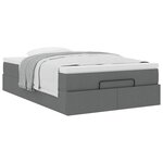 vidaXL Cadre de lit ottoman avec matelas gris foncé 120x200cm tissu