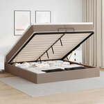 VidaXL Cadre de lit ottoman et matelas cappuccino 200x200cm similicuir