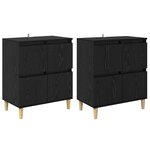 vidaXL Buffets 2 Pièces Chêne noir 60 x 35 x 70 cm Bois d'ingénierie