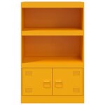 vidaXL Buffet jaune moutarde 67x39x107 cm acier