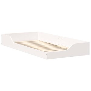 vidaXL Cadre de lit Blanc 100 x 200 cm Pin massif