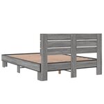 vidaXL Cadre de lit sonoma gris 140x190 cm bois d'ingénierie et métal