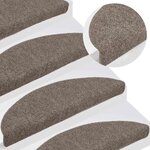 vidaXL Tapis d'escalier autocollants 10 pièces 56 x 17 x 3 cm Beige Demi-rond