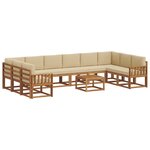 vidaXL Ensemble de canapés d'extérieur 11 Pièces Naturel et Beige