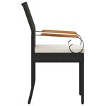 vidaXL Chaises de jardin avec coussin 2 Pièces Noir et blanc crème