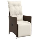 vidaXL Ensemble à manger de jardin et coussins 9 Pièces marron poly rotin