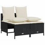 vidaXL Salon de jardin 5 Pièces avec coussins noir résine tressée